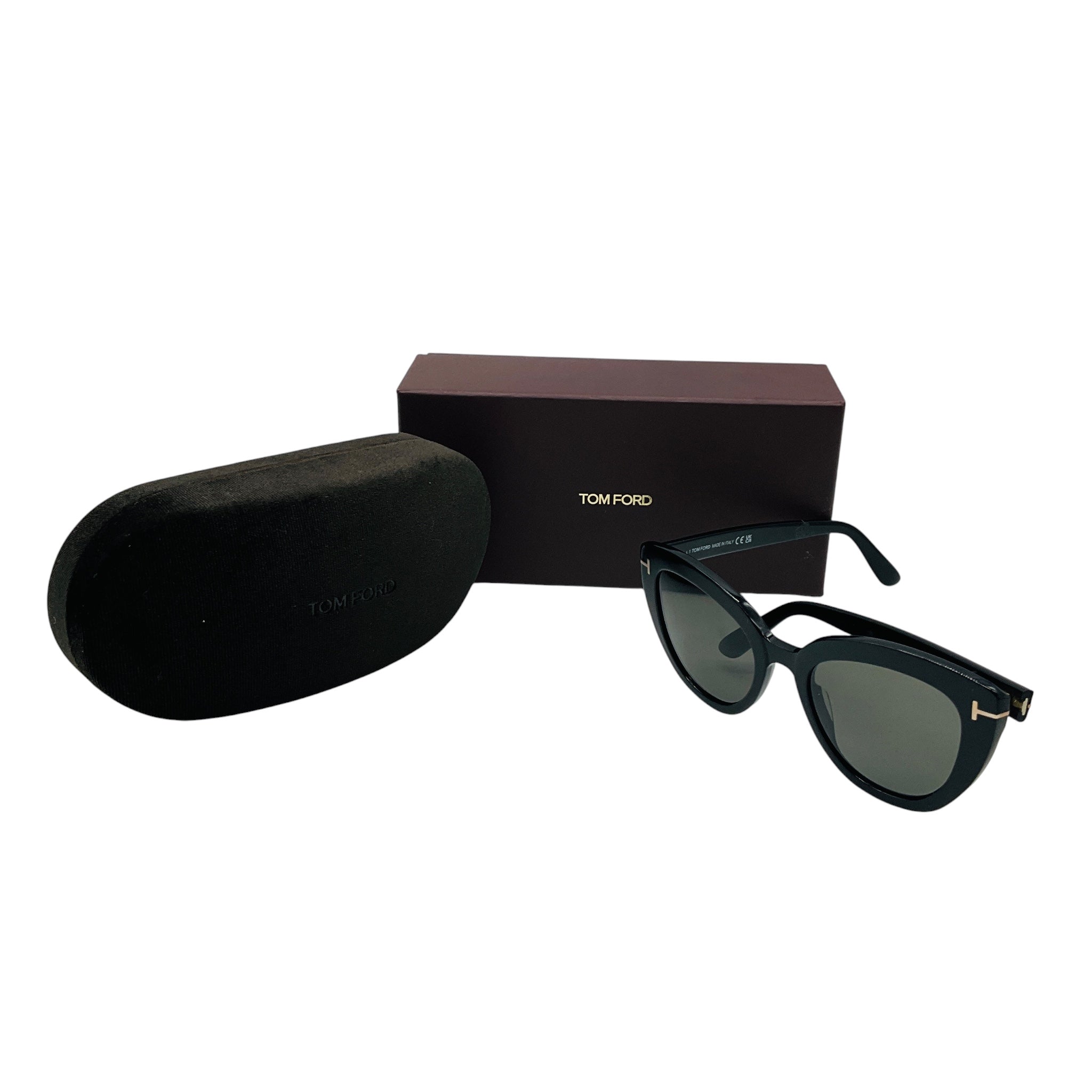 Tom Ford Black Izzi Polarized Cat Eye Sunglasses