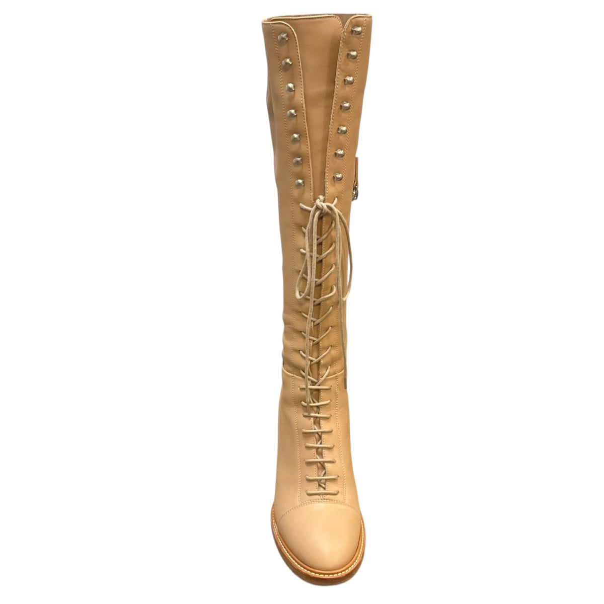 Gabriela Hearst Beige Leather Pat 75 Knee High Boots