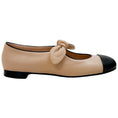 Load image into Gallery viewer, Chanel 2024 Beige / Black Cap Toe Mary Jane Flats
