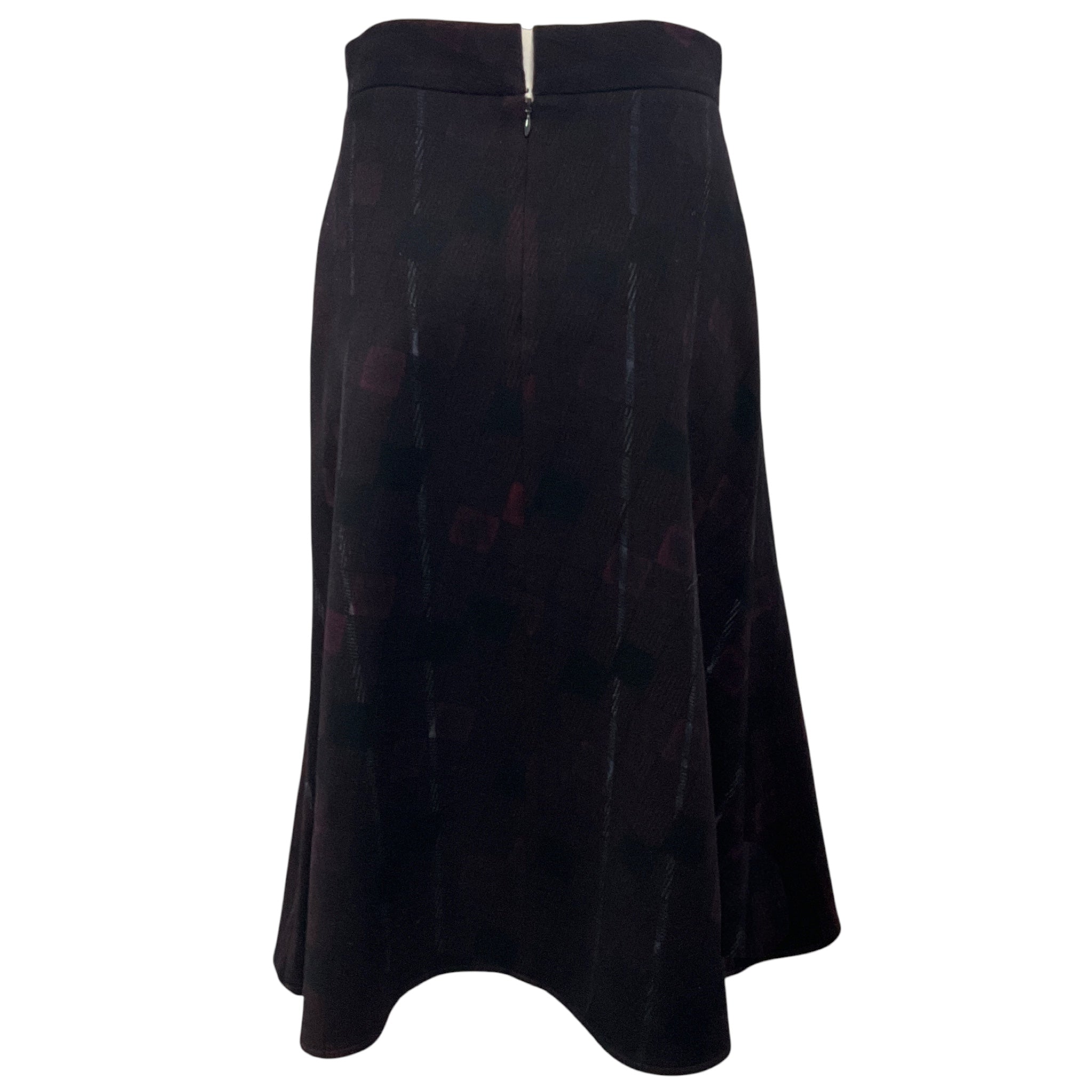 Yohji Yamamoto Noir Black / Burgundy Wool Midi Skirt