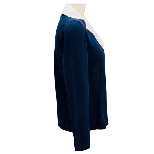 Amina Rubinacci British Blue Linen and Cotton Knit Trillo Top