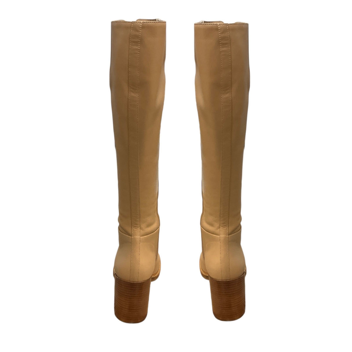 Gabriela Hearst Beige Leather Pat 75 Knee High Boots
