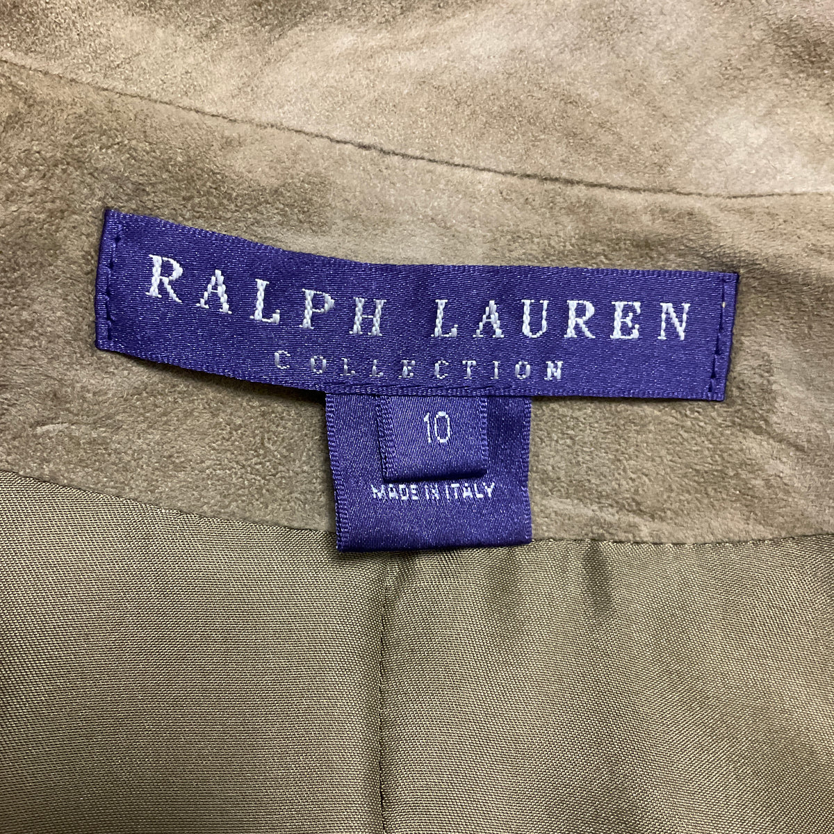 Ralph Lauren Collection Tan Suede Safari Jacket with Belt