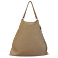 Load image into Gallery viewer, Tom Ford Taupe / Gold Zipper Detail Pebbled Leather Tote Bag
