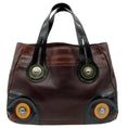 Load image into Gallery viewer, Marni Brown Leather Satchel with Black Patent Leather Straps

