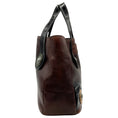 Load image into Gallery viewer, Marni Brown Leather Satchel with Black Patent Leather Straps
