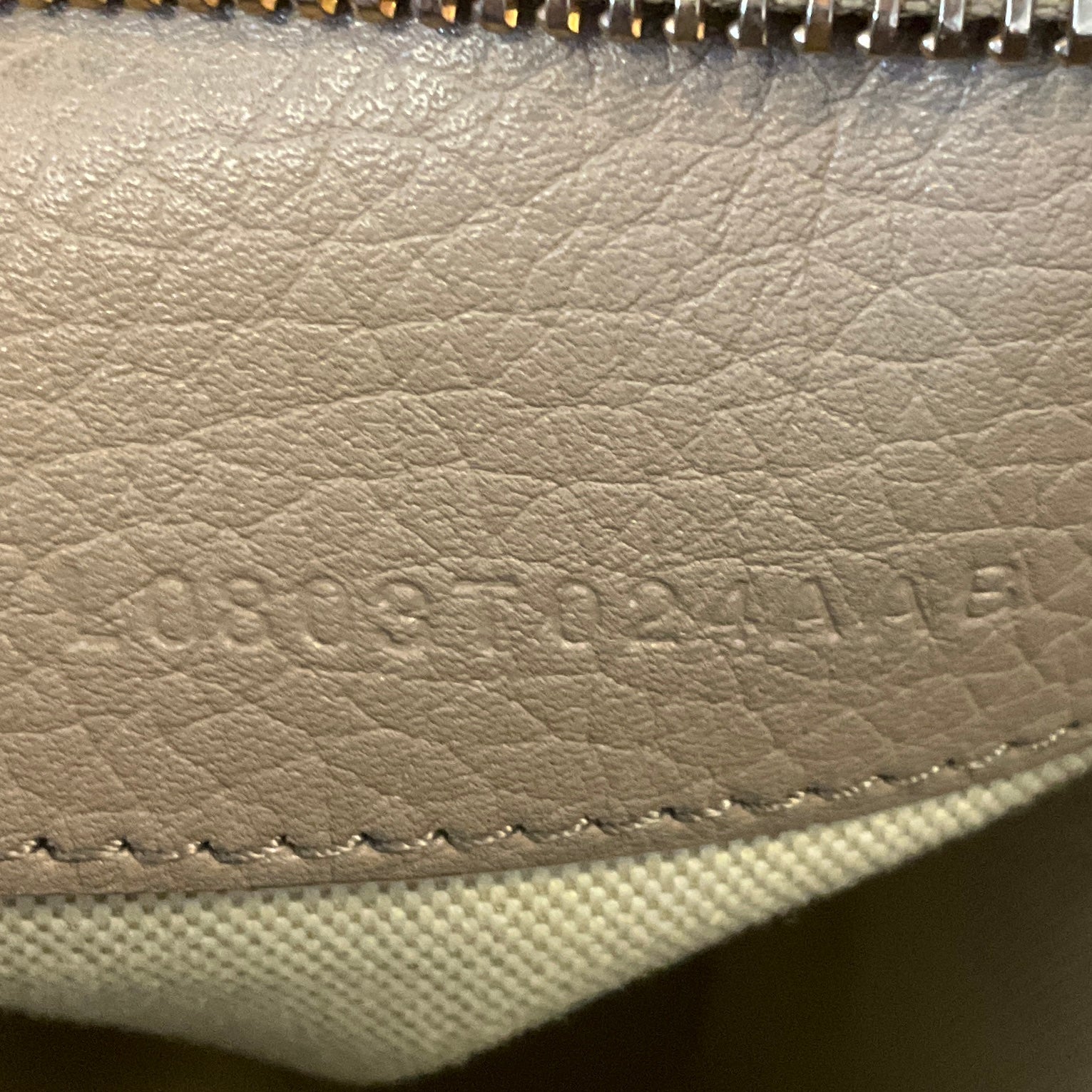 Tom Ford Taupe / Gold Zipper Detail Pebbled Leather Tote Bag