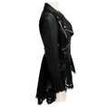 Load image into Gallery viewer, Alexander McQueen Black Lace Trimmed Leather Biker Jacket
