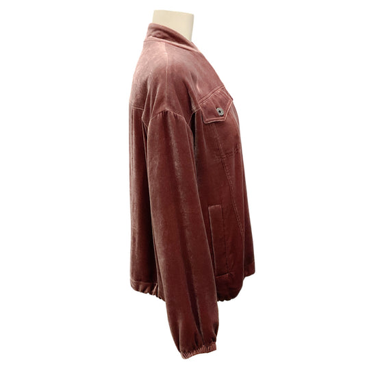 Brunello Cucinelli Mauve Velvet Bomber Jacket