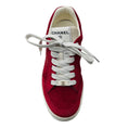 Load image into Gallery viewer, Chanel Red Suede Low Top Sneakers
