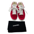 Load image into Gallery viewer, Chanel Red Suede Low Top Sneakers

