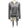 Load image into Gallery viewer, Michael Kors Collection Banker Mel Grey Hooded Tie-Waist High-Low Cashmere Knit Sweater
