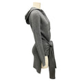 Load image into Gallery viewer, Michael Kors Collection Banker Mel Grey Hooded Tie-Waist High-Low Cashmere Knit Sweater
