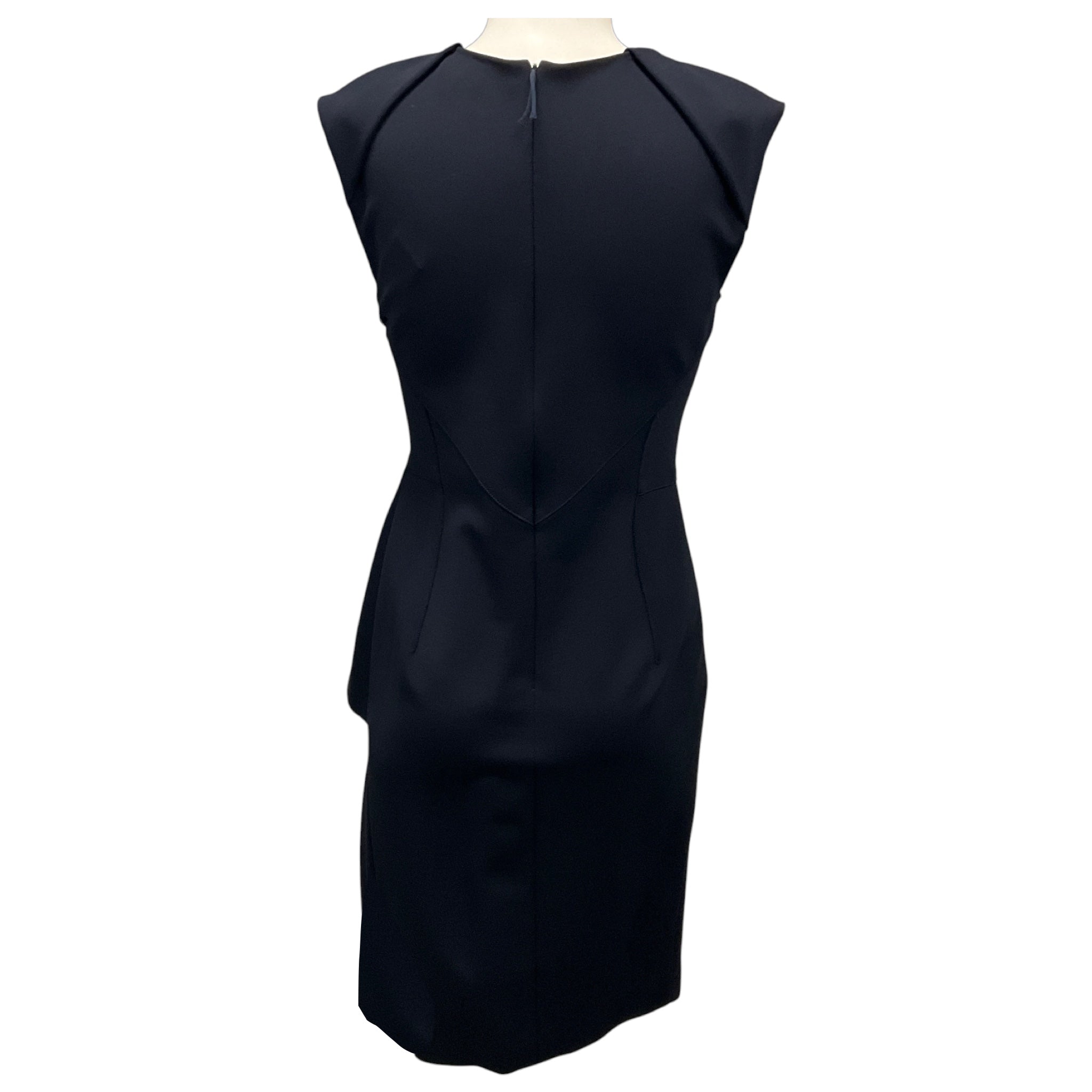 J. Mendel Navy Blue Viscose Stretch Peplum Cocktail Dress