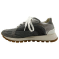 Load image into Gallery viewer, Brunello Cucinelli Grey Linen / Suede Sneakers with Monili
