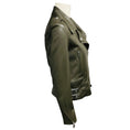 Load image into Gallery viewer, Frame Deep Moss Lamb Leather Moto Jacket
