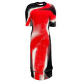 Load image into Gallery viewer, Alexander McQueen Black / Red / White Spray Paint Jacquard Zipped Hem Dress
