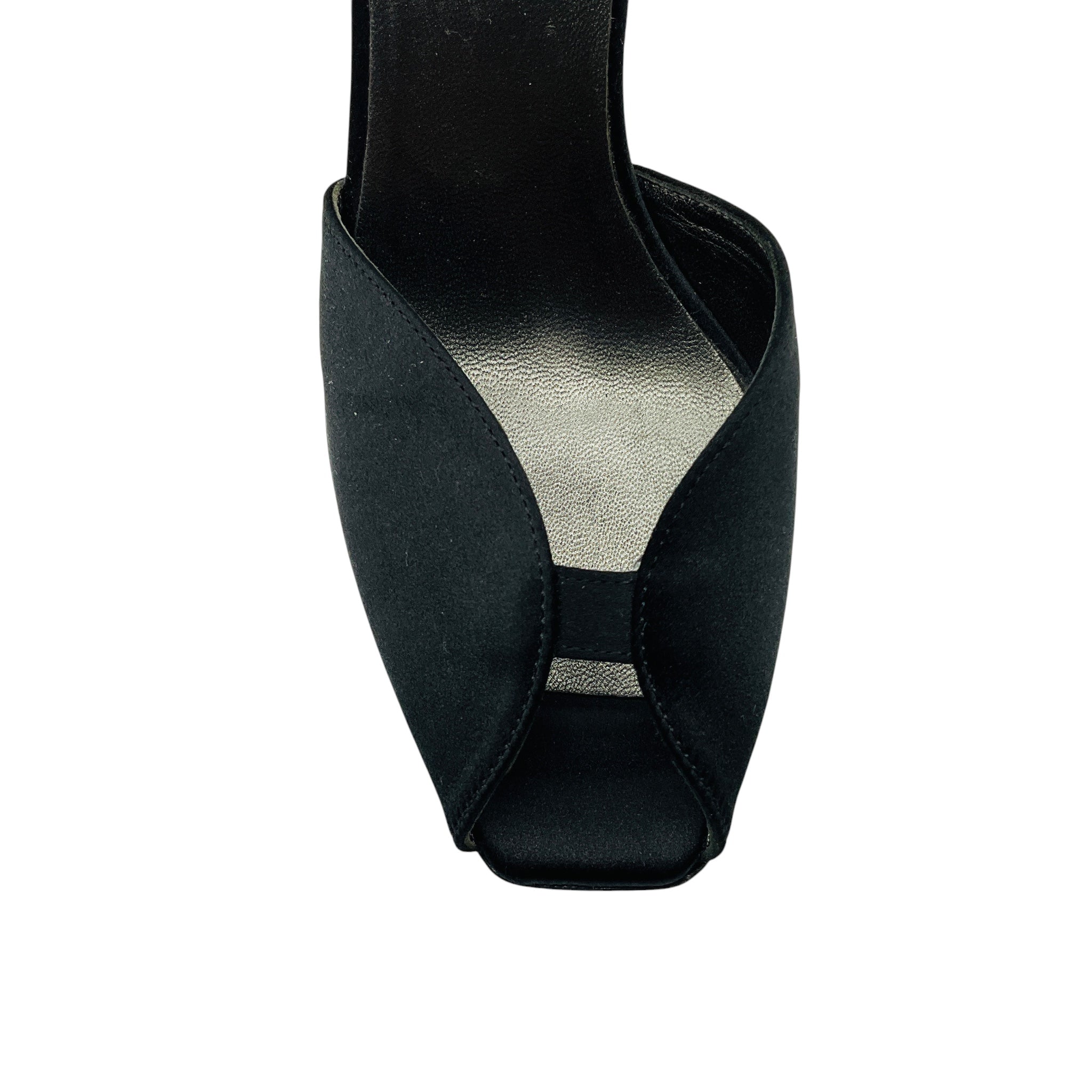 Prada Black Satin Slide Sandals