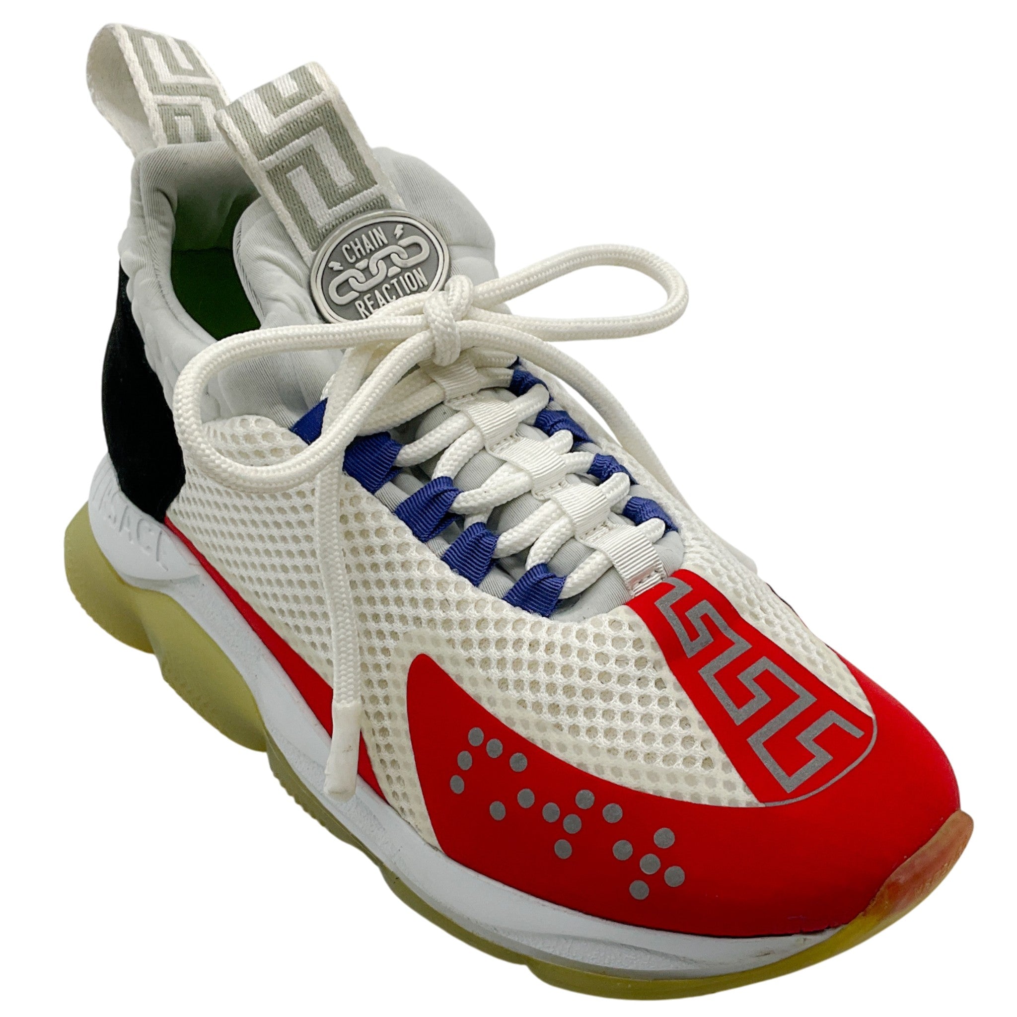 Versace White / Red Cross Chainer Sneakers