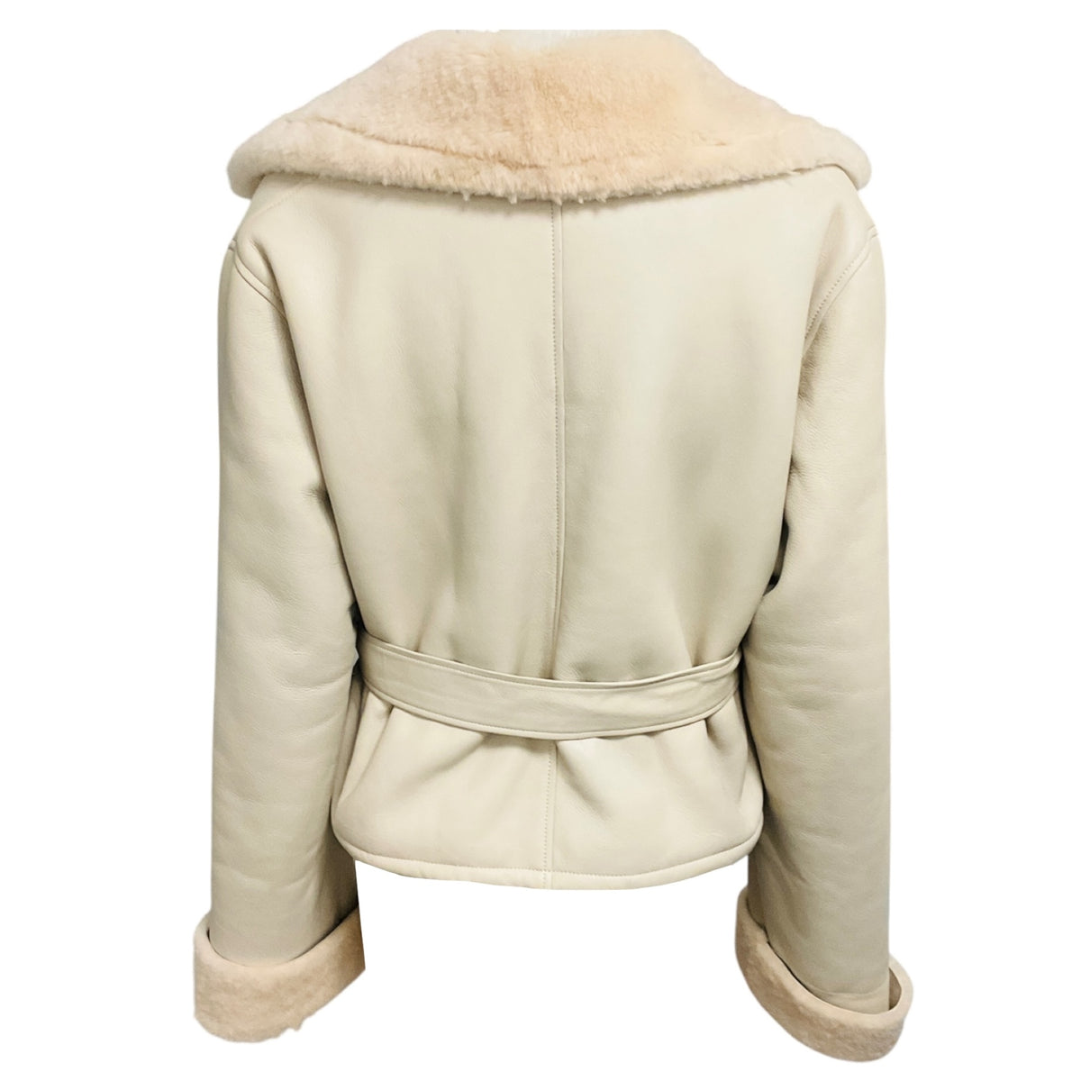 Fleurette Pearl Shearling Jacket with Belt