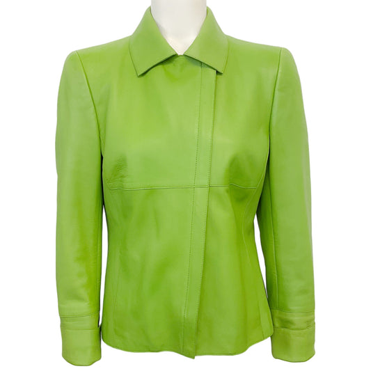 Akris Lime Green Leather Jacket
