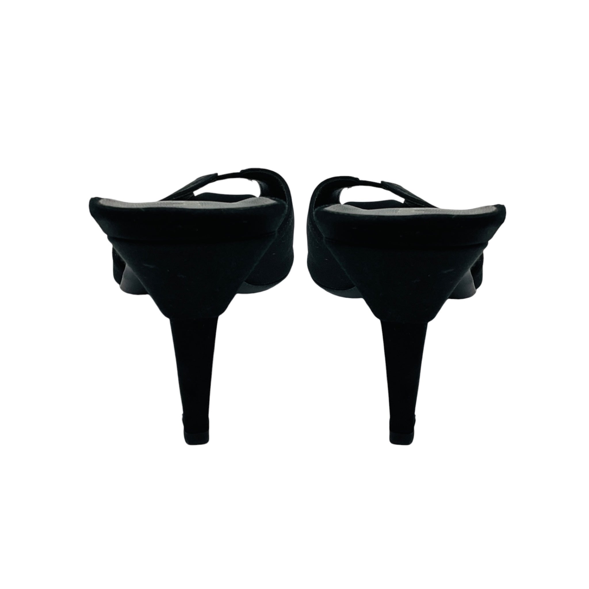 Prada Black Satin Slide Sandals