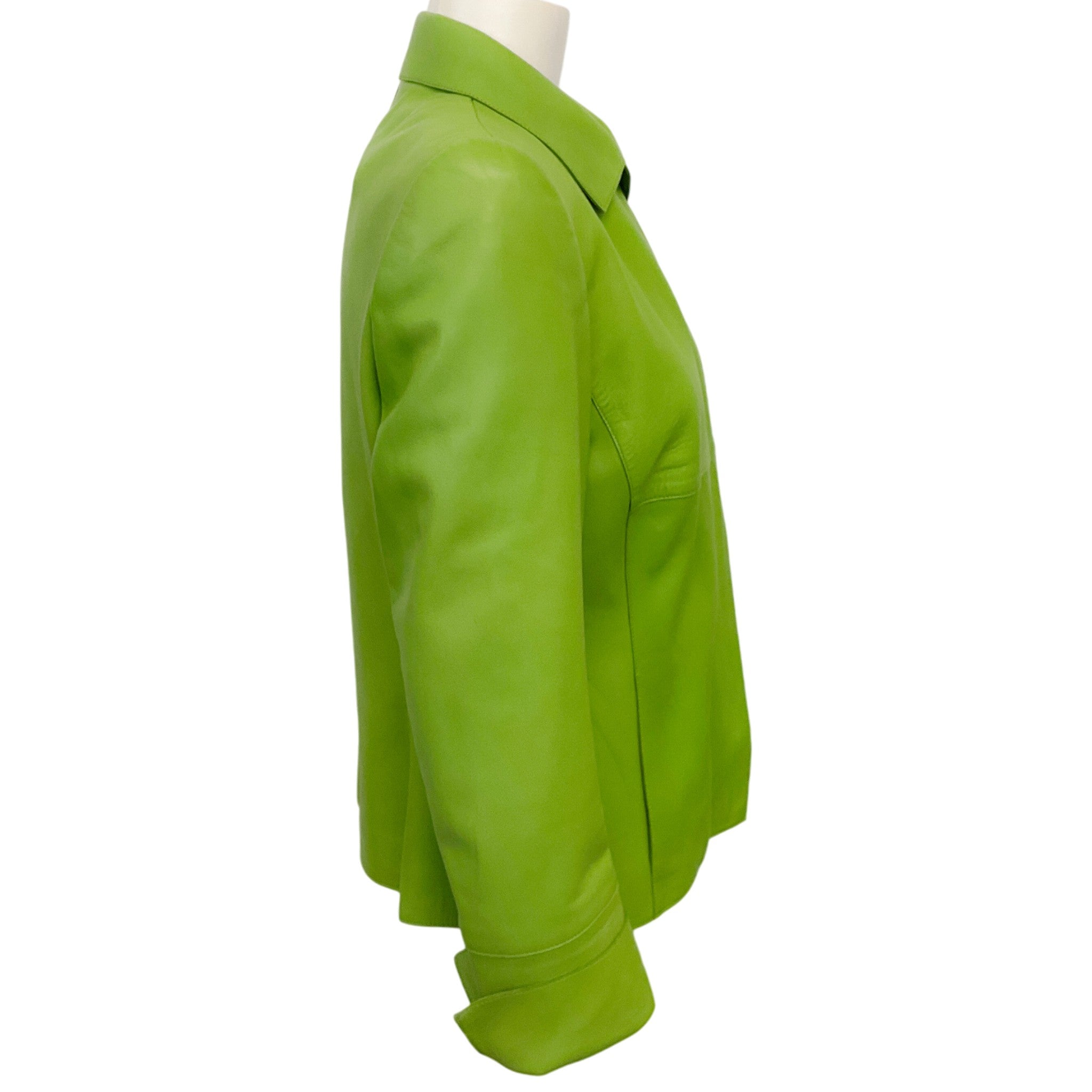 Akris Lime Green Leather Jacket