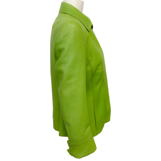 Akris Lime Green Leather Jacket