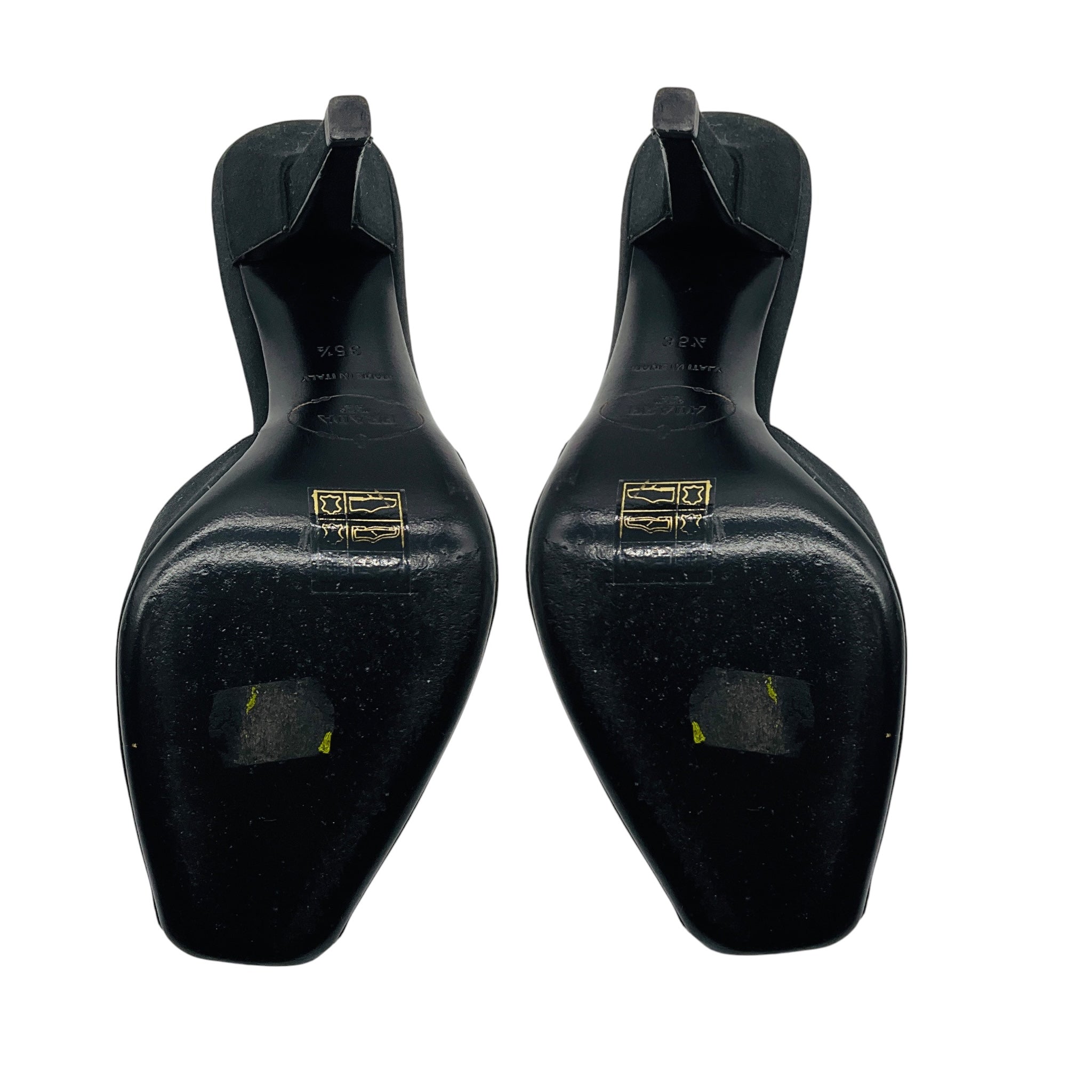 Prada Black Satin Slide Sandals