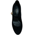 Load image into Gallery viewer, Dolce & Gabbana Black Suede Mary Jane Pumps with Crystal Embellishments
