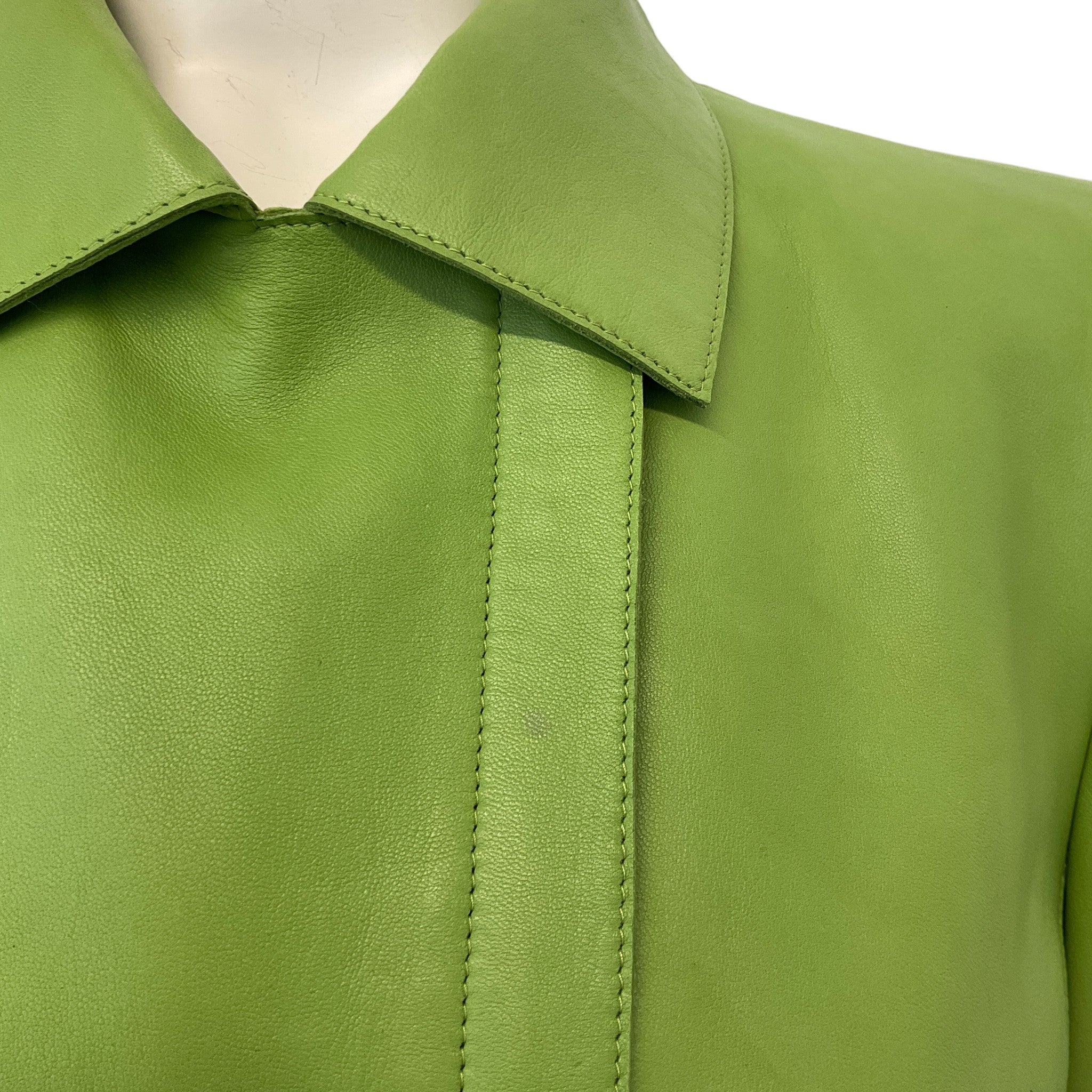 Akris Lime Green Leather Jacket