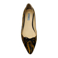 Load image into Gallery viewer, Prada Brown / Black Animal Print Pointed Toe Suede Flats with Bow Detail
