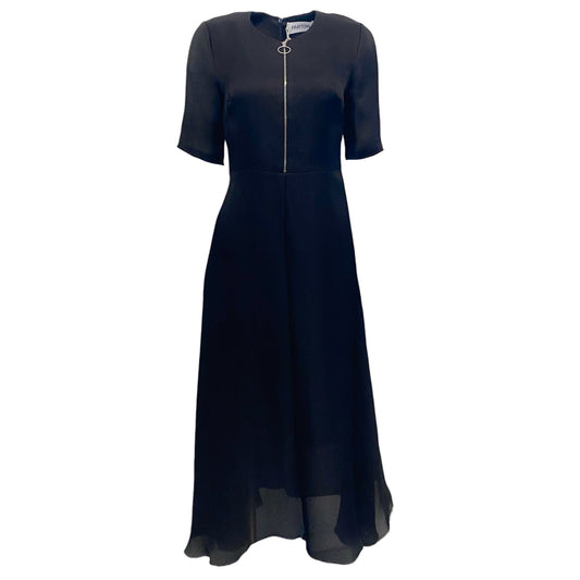 Partow Black Woven Silk Nadira Dress