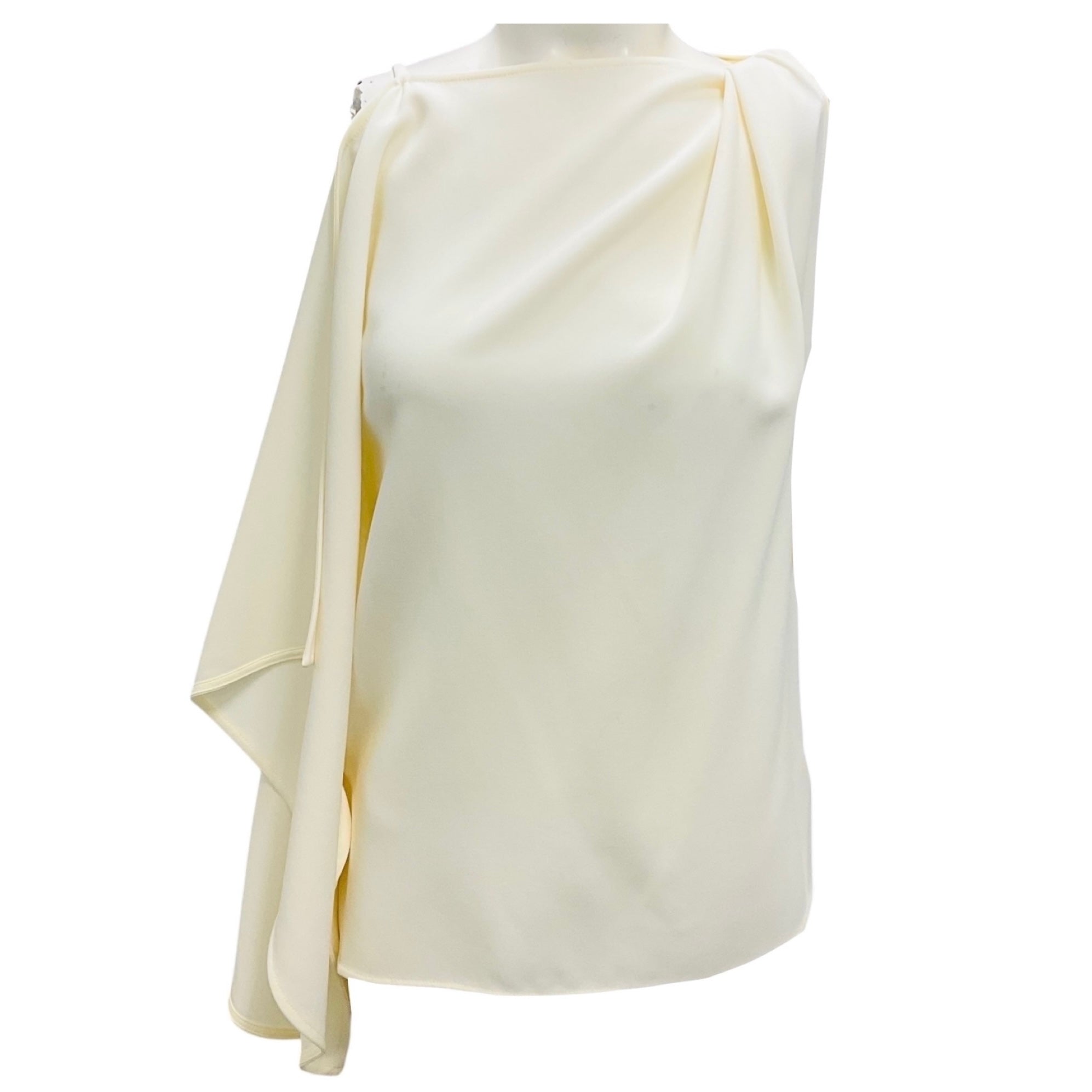 Proenza Schouler Ivory Matte Viscose Crepe Alyssa Top
