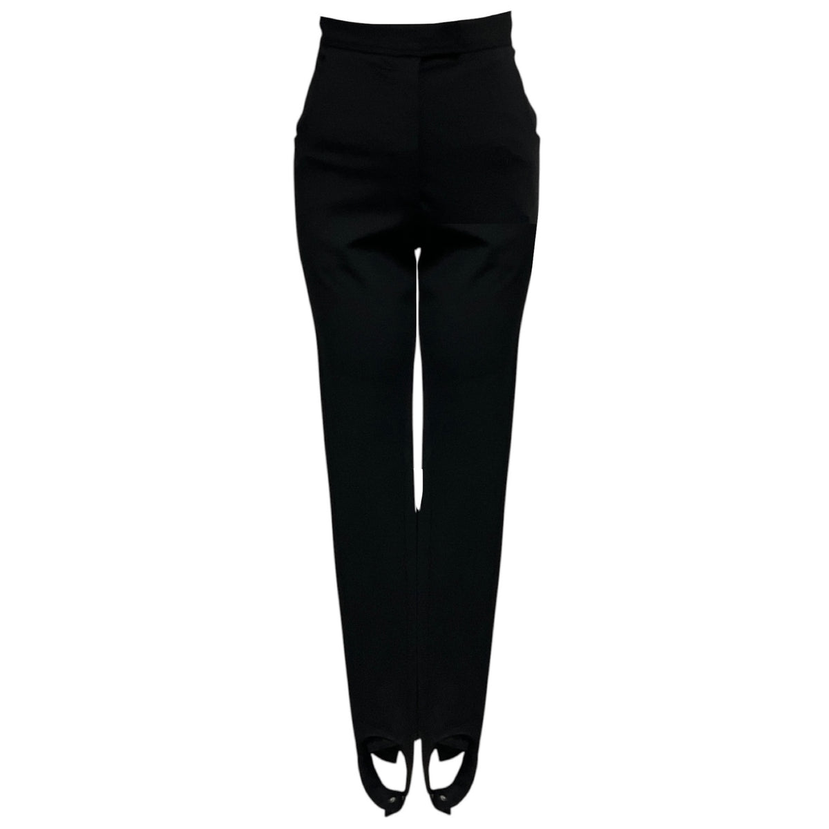 Altuzarra Black High Waisted Viscose and Nylon Stretch Tapered Equestrian Pants with Stirrups