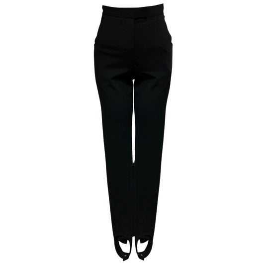 Altuzarra Black High Waisted Viscose and Nylon Stretch Tapered Equestrian Pants with Stirrups