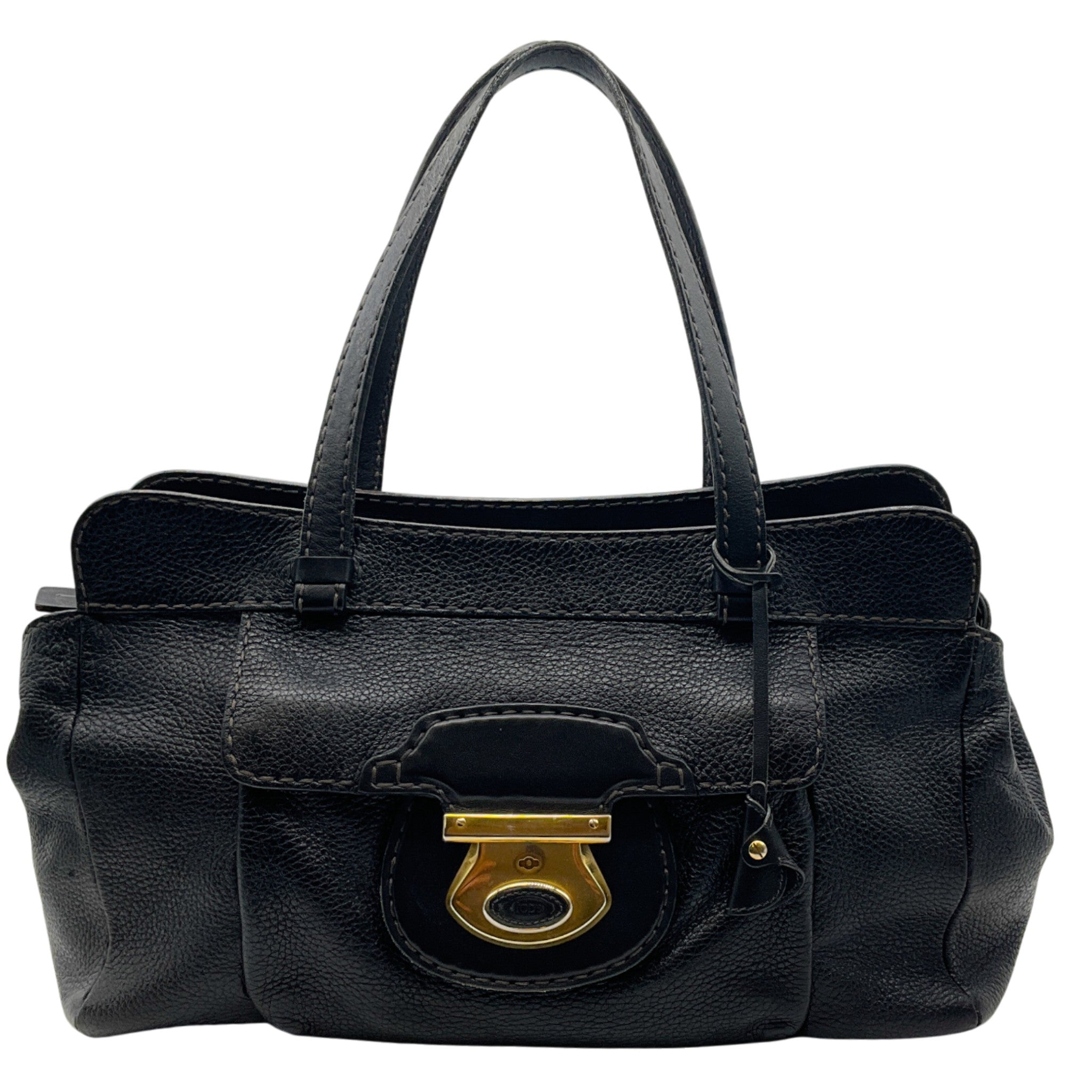 Tod's Black Pebbled Leather Shoulder Bag
