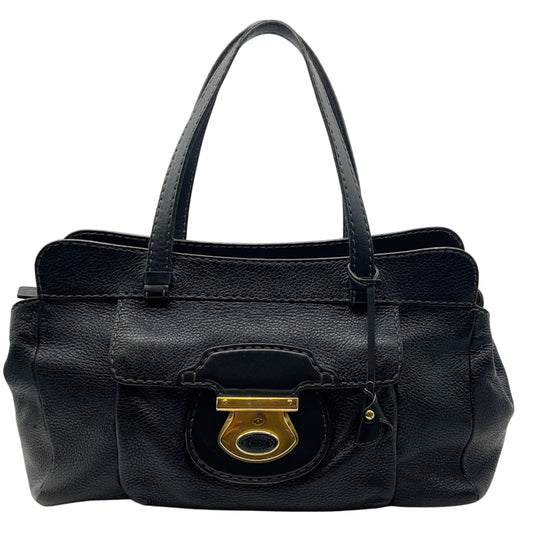 Tod's Black Pebbled Leather Shoulder Bag
