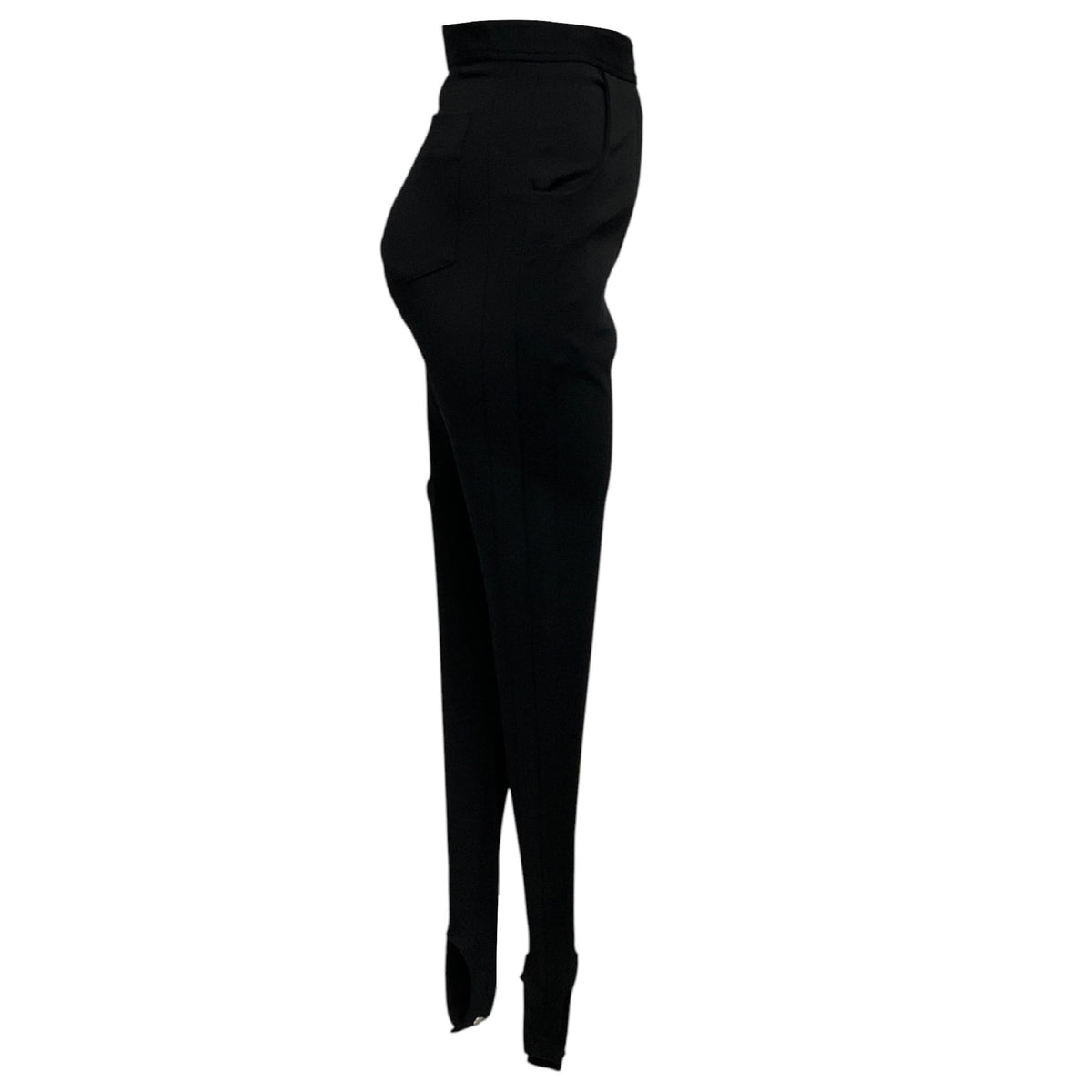 Altuzarra Black High Waisted Viscose and Nylon Stretch Tapered Equestrian Pants with Stirrups