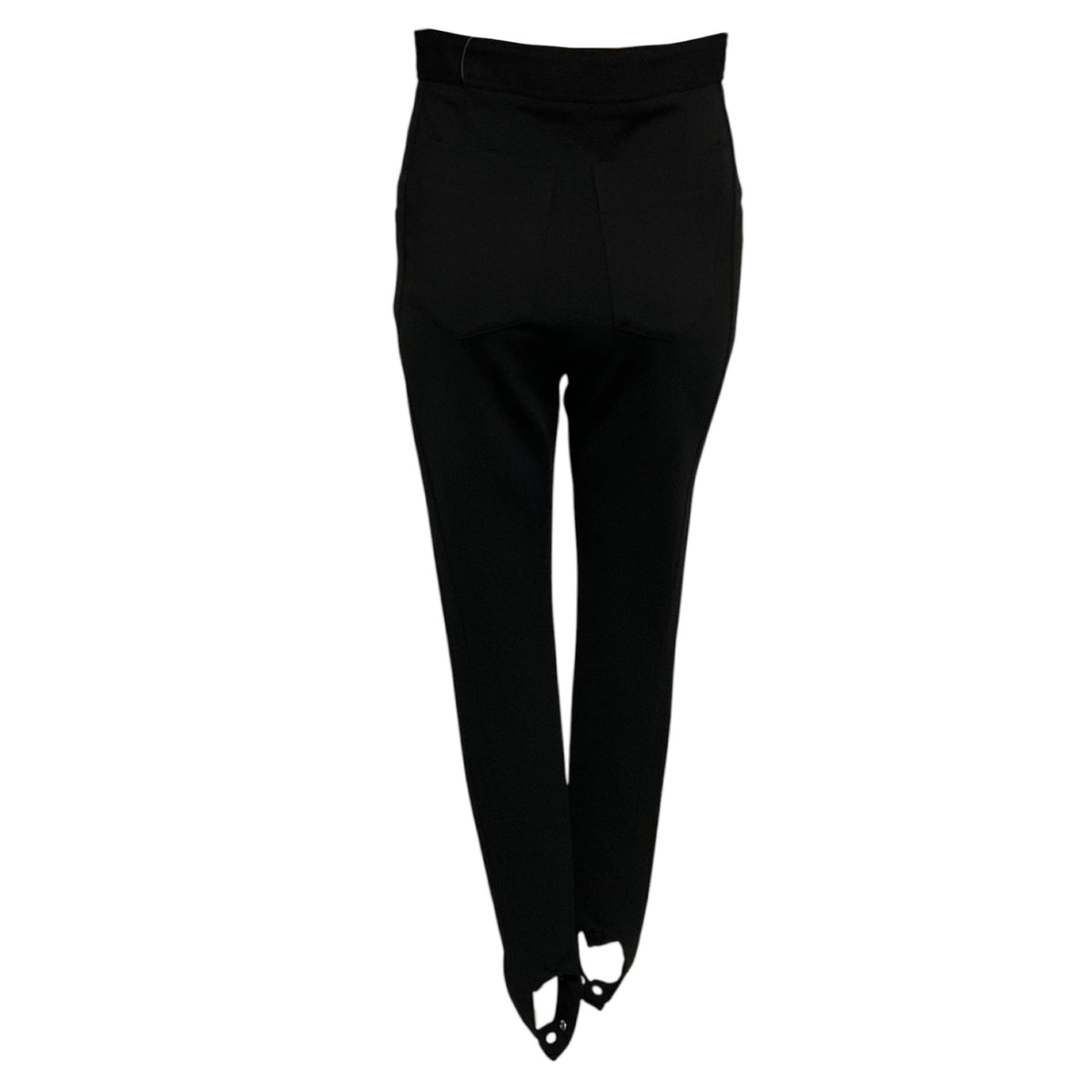 Altuzarra Black High Waisted Viscose and Nylon Stretch Tapered Equestrian Pants with Stirrups