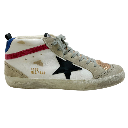 Golden Goose Deluxe Brand White / Rose Gold Metallic High Top Sneakers