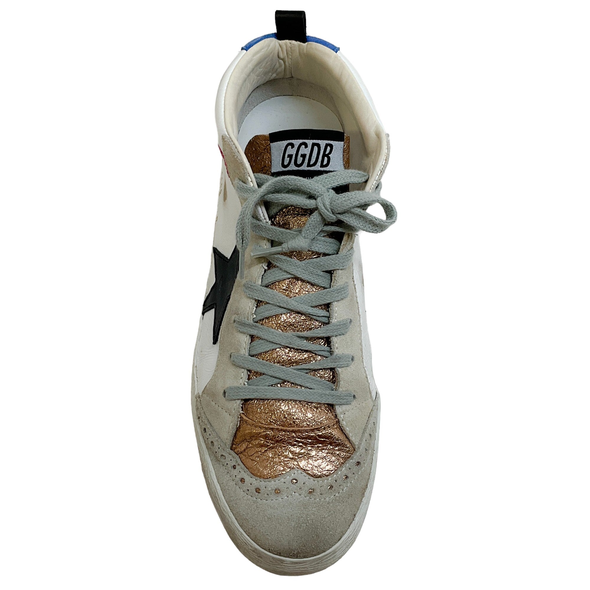 Golden Goose Deluxe Brand White / Rose Gold Metallic High Top Sneakers