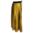 Load image into Gallery viewer, LoveShackFancy Gold Metallic Pleated Midi Lotty Skirt in Safari
