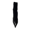 Load image into Gallery viewer, Jimmy Choo Black Carolyn Patent Leather and Knit Sock Boots / Booties
