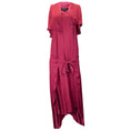 Load image into Gallery viewer, Barbara Bui Raspberry Draped Sleeveless Long Satin Dress
