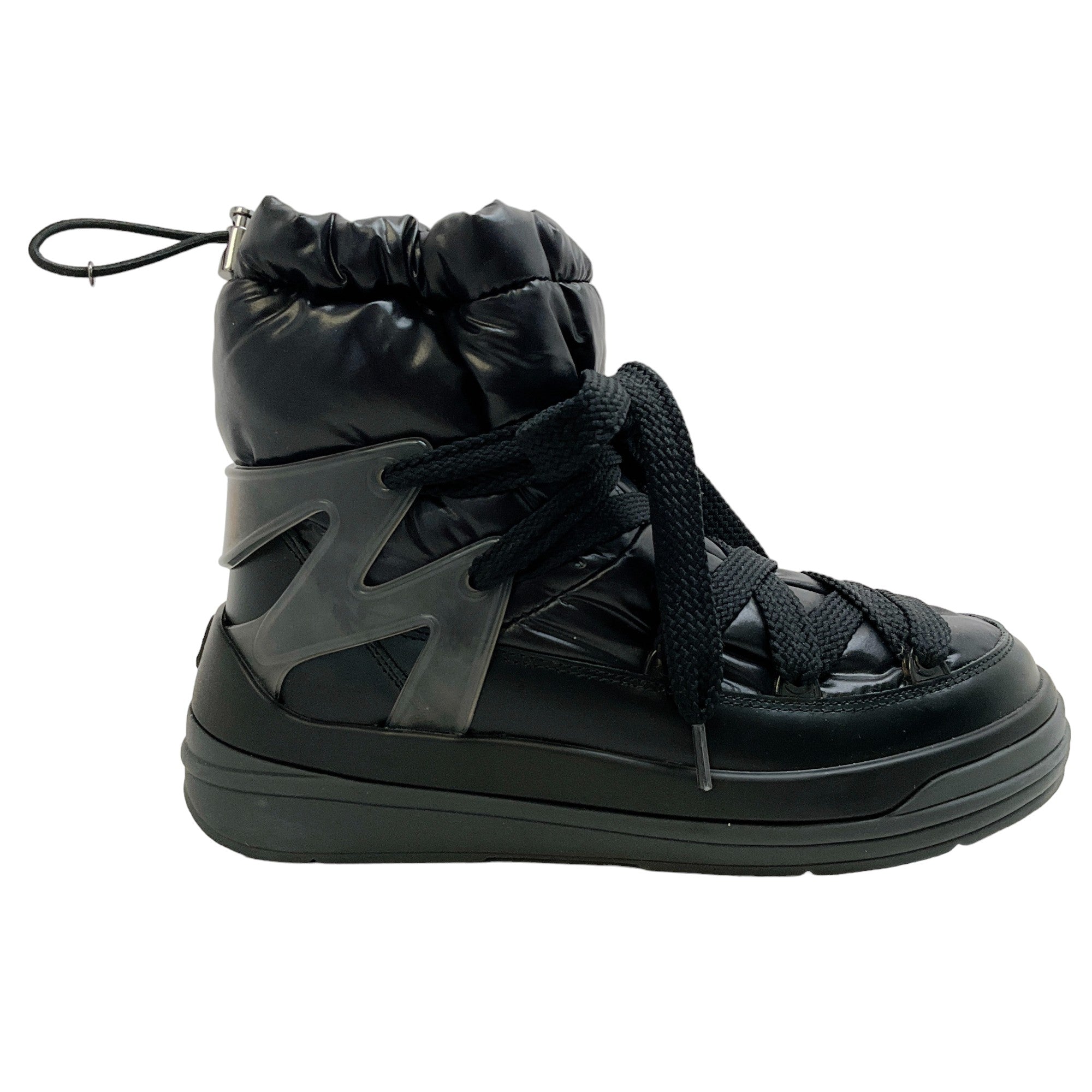 Moncler Black Lace Up Puffer Booties