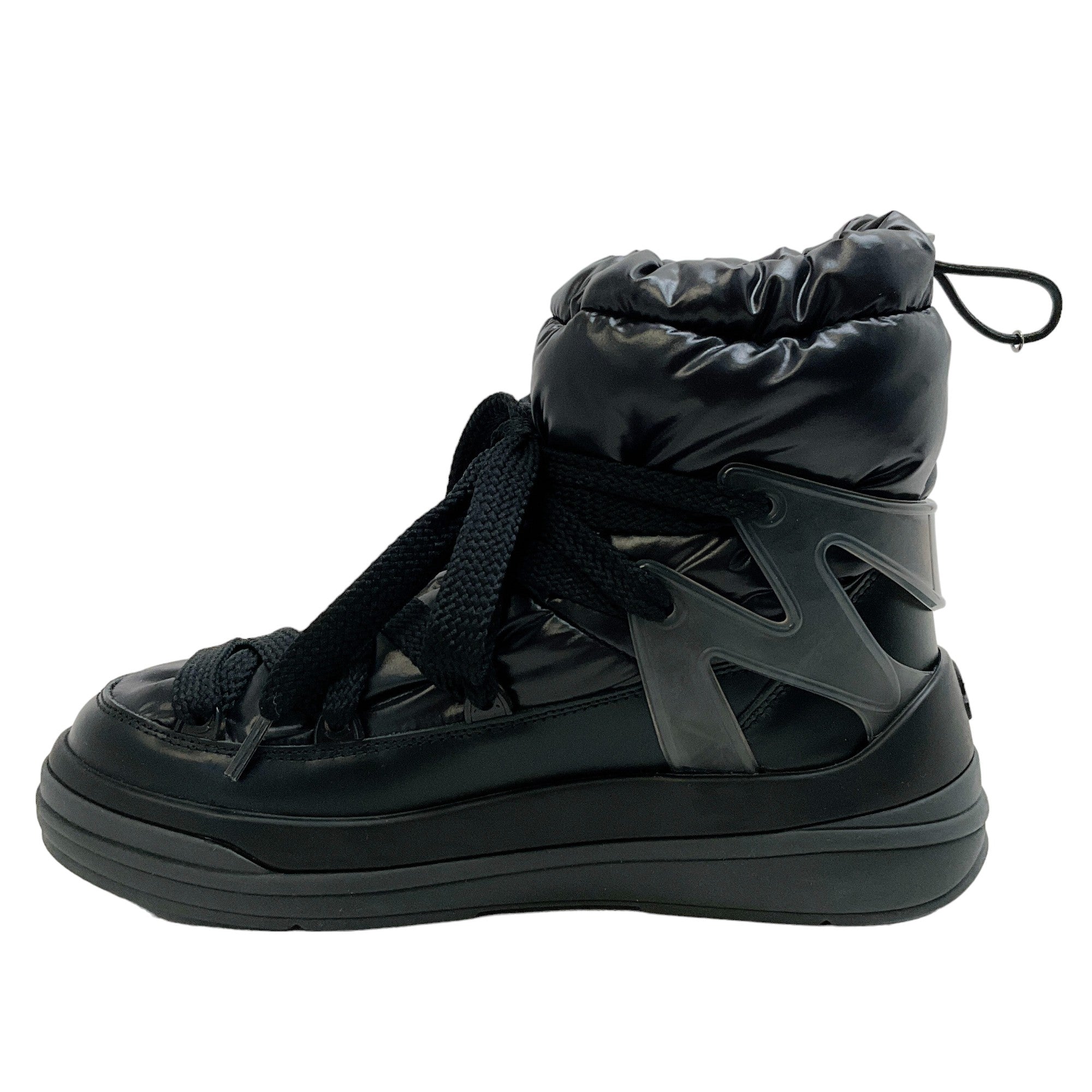 Moncler Black Lace Up Puffer Booties