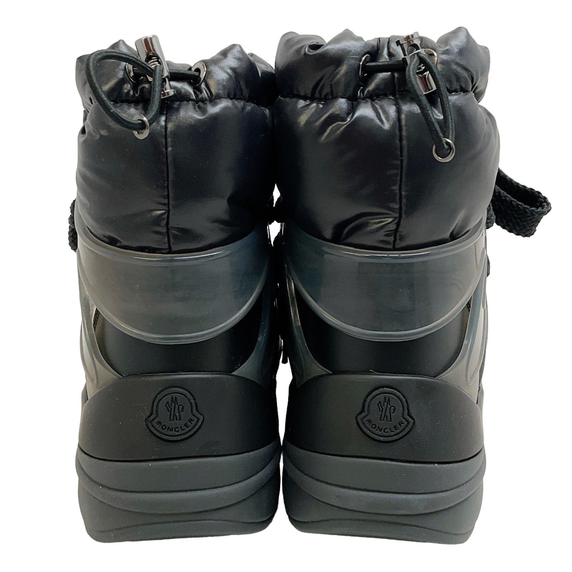 Moncler Black Lace Up Puffer Booties