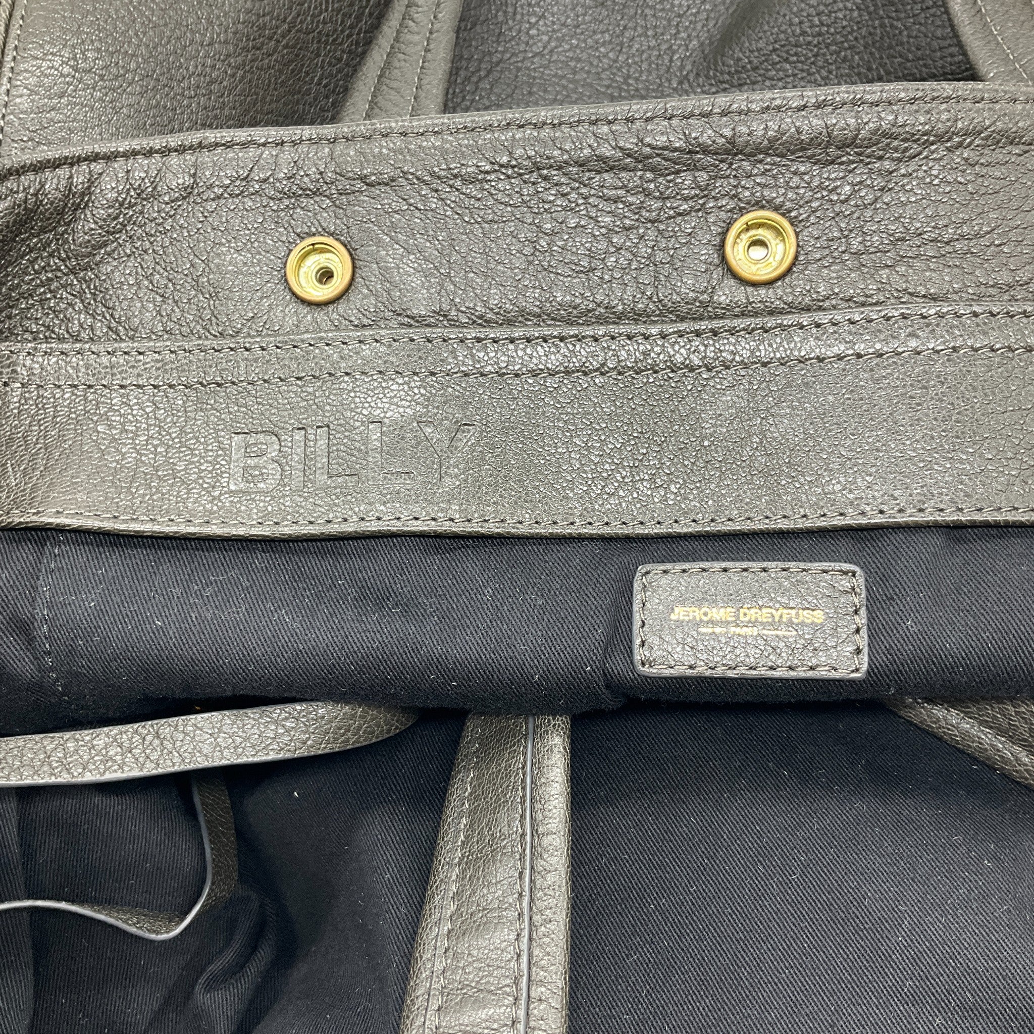 Jerome Dreyfuss Dark Taupe Large Billy Shoulder Bag