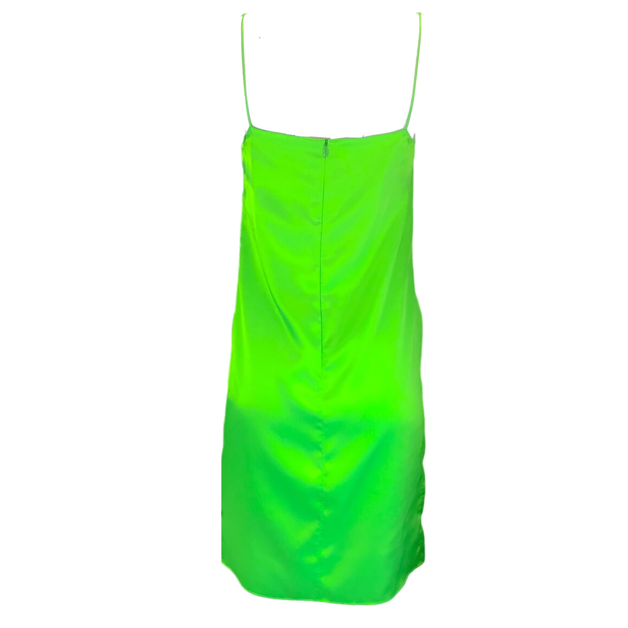 Kwaidan Editions Neon Green Satin Tank Dress